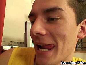 This favourable fellow receives fellatio from 3 weenie thirsty whores