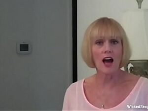 Pretty blond can't live without to see her stepbrother cum entire above her perspired milk cans - Scarlet Red